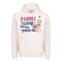 Pale Pink a whole llama learning going on Premium Hoodie - MaliasSmallBusiness