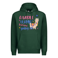Sports Green a whole llama learning going on Premium Hoodie - MaliasSmallBusiness
