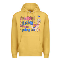 Antique Gold a whole llama learning going on Premium Hoodie - MaliasSmallBusiness