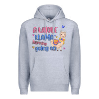 Heather Grey a whole llama learning going on Premium Hoodie - MaliasSmallBusiness