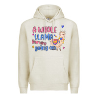 Oatmeal Heather a whole llama learning going on Premium Hoodie - MaliasSmallBusiness