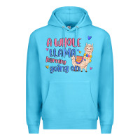 Ocean Blue a whole llama learning going on Premium Hoodie - MaliasSmallBusiness