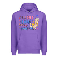 Purple a whole llama learning going on Premium Hoodie - MaliasSmallBusiness