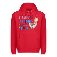 Red a whole llama learning going on Premium Hoodie - MaliasSmallBusiness
