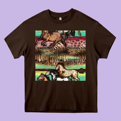 Horses Seamless Pattern Heavy Core Tee Designed By Bundleandbundleshop