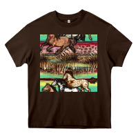 Chocolate Brown horses seamless pattern Heavy Core Tee - BundleAndBundleShop