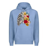 Colony Blue floral ribcage Premium Hoodie - MaliasSmallBusiness