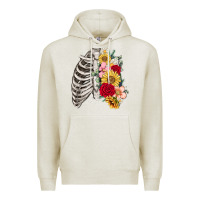 Oatmeal Heather floral ribcage Premium Hoodie - MaliasSmallBusiness