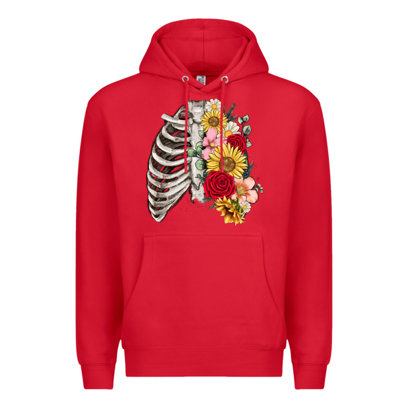 Floral Ribcage Premium Hoodie by MaliasSmallBusiness | Teevron