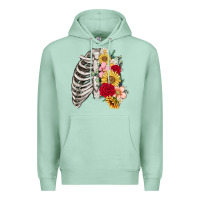 Seafoam floral ribcage Premium Hoodie - MaliasSmallBusiness