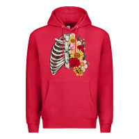 Cardinal floral ribcage Premium Hoodie - MaliasSmallBusiness
