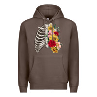 Coffee floral ribcage Premium Hoodie - MaliasSmallBusiness