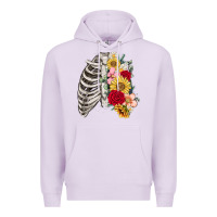 Lilac floral ribcage Premium Hoodie - MaliasSmallBusiness