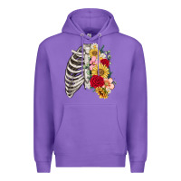 Purple floral ribcage Premium Hoodie - MaliasSmallBusiness