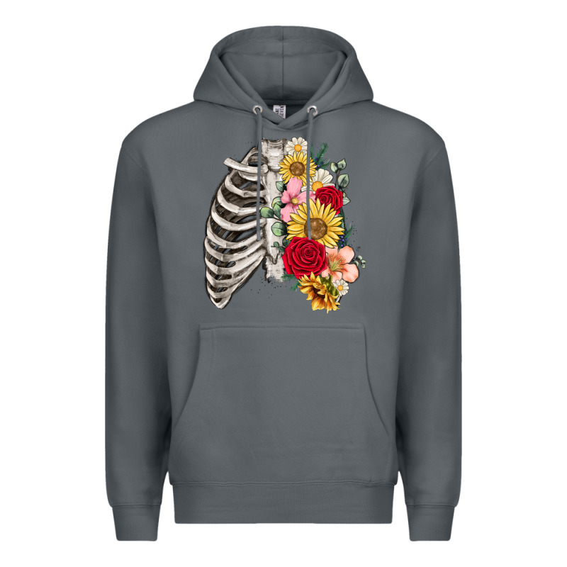 Floral Ribcage Premium Hoodie by MaliasSmallBusiness | Teevron