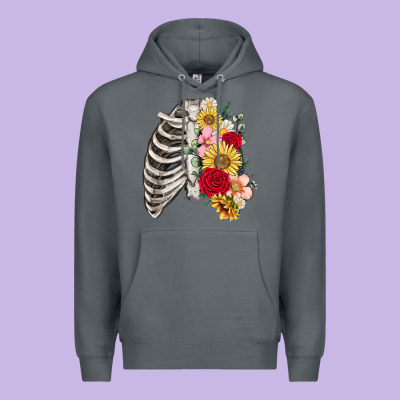 Premium Hoodie floral ribcage