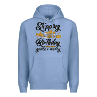 Colony Blue stepping into my birthday with god s grace and mer Premium Hoodie - MaliasSmallBusiness