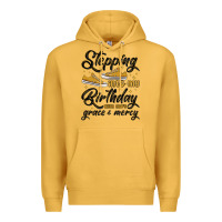 Mustard stepping into my birthday with god s grace and mer Premium Hoodie - MaliasSmallBusiness