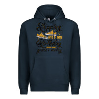 Navy stepping into my birthday with god s grace and mer Premium Hoodie - MaliasSmallBusiness