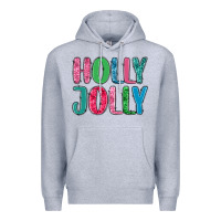 Heather Grey holly jolly Premium Hoodie - MaliasSmallBusiness