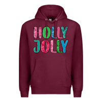 Burgundy holly jolly Premium Hoodie - MaliasSmallBusiness