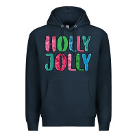 Navy holly jolly Premium Hoodie - MaliasSmallBusiness