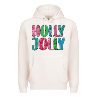 Pale Pink holly jolly Premium Hoodie - MaliasSmallBusiness
