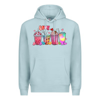 Blue Mist love coffee cups Premium Hoodie - MaliasSmallBusiness