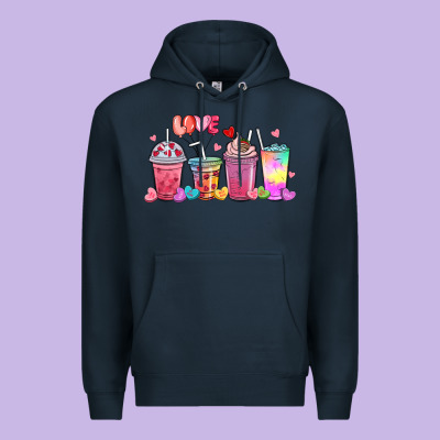Premium Hoodie love coffee cups