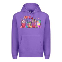 Purple love coffee cups Premium Hoodie - MaliasSmallBusiness
