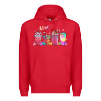 Red love coffee cups Premium Hoodie - MaliasSmallBusiness