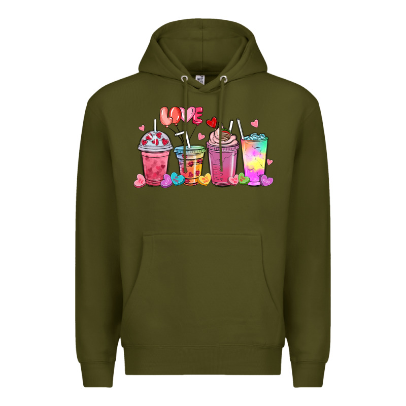 Love Coffee Cups Premium Hoodie by MaliasSmallBusiness | Teevron
