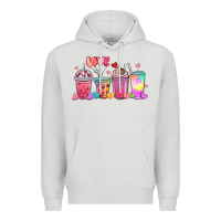 Dove Grey love coffee cups Premium Hoodie - MaliasSmallBusiness