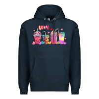 Navy love coffee cups Premium Hoodie - MaliasSmallBusiness