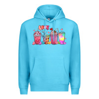 Ocean Blue love coffee cups Premium Hoodie - MaliasSmallBusiness