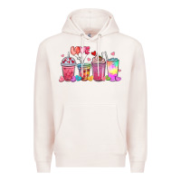 Pale Pink love coffee cups Premium Hoodie - MaliasSmallBusiness