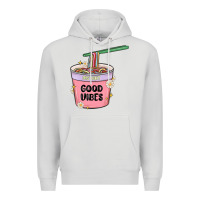 Dove Grey instant good vibes noodles Premium Hoodie - MaliasSmallBusiness