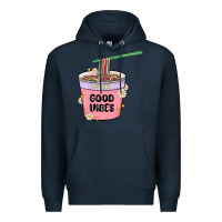 Navy instant good vibes noodles Premium Hoodie - MaliasSmallBusiness