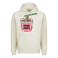 Oatmeal Heather instant good vibes noodles Premium Hoodie - MaliasSmallBusiness