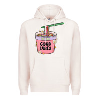 Pale Pink instant good vibes noodles Premium Hoodie - MaliasSmallBusiness