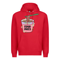 Red instant good vibes noodles Premium Hoodie - MaliasSmallBusiness