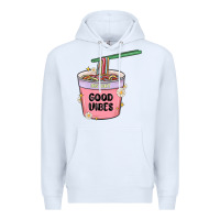 White instant good vibes noodles Premium Hoodie - MaliasSmallBusiness