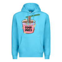 Ocean Blue instant good vibes noodles Premium Hoodie - MaliasSmallBusiness