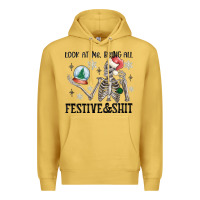 Antique Gold look at me being all festive and shit Premium Hoodie - MaliasSmallBusiness