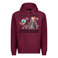 Burgundy look at me being all festive and shit Premium Hoodie - MaliasSmallBusiness