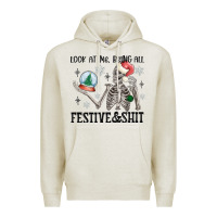 Oatmeal Heather look at me being all festive and shit Premium Hoodie - MaliasSmallBusiness