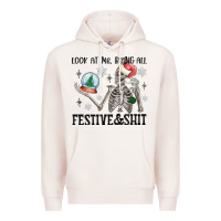 Pale Pink look at me being all festive and shit Premium Hoodie - MaliasSmallBusiness