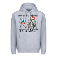 Heather Grey look at me being all festive and shit Premium Hoodie - MaliasSmallBusiness