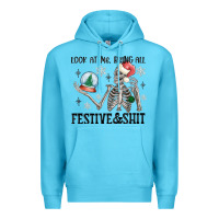 Ocean Blue look at me being all festive and shit Premium Hoodie - MaliasSmallBusiness