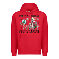 Red look at me being all festive and shit Premium Hoodie - MaliasSmallBusiness